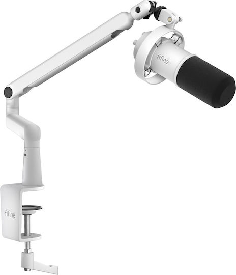 Fifine T688W Δυναμικό Μικρόφωνο XLR / USB Shock Mounted σε Λευκό Χρώμα