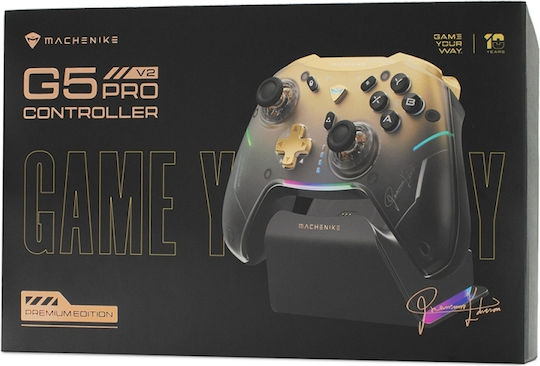 Machenike G5Pro Premium Edition With Charging Station Ασύρματο Gamepad για Android / PC / Switch / iOS Μαύρο