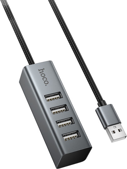 Hoco USB-Hub 4 Anschlüsse USB 2.0 mit USB-A Anschluss Grau