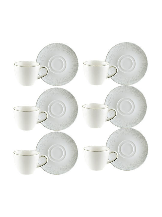 Bonna Set of Cups Coffee Porcelain Black 70ml 6pcs