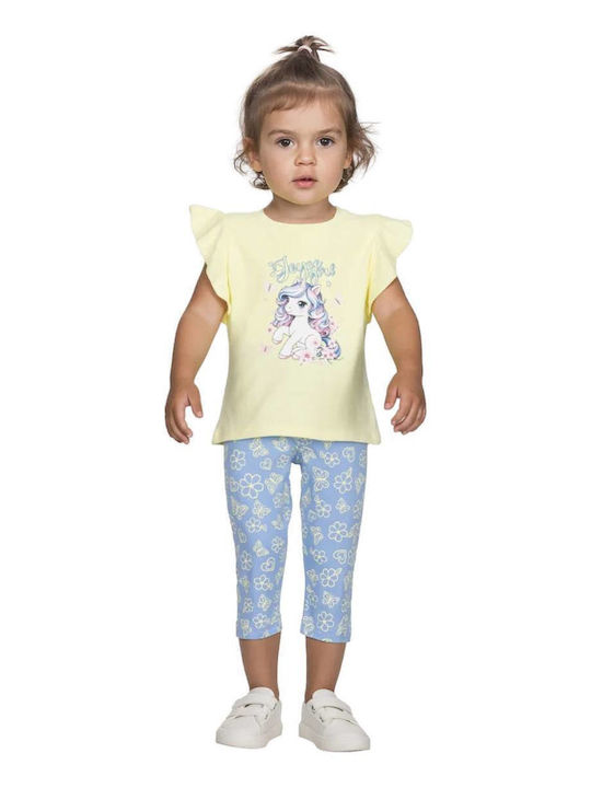 Kids Clothing Set with Leggings Summer 2 Pieces Yellow