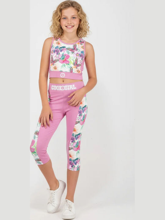 Kids Set with Leggings Summer 2 Pieces Lilac