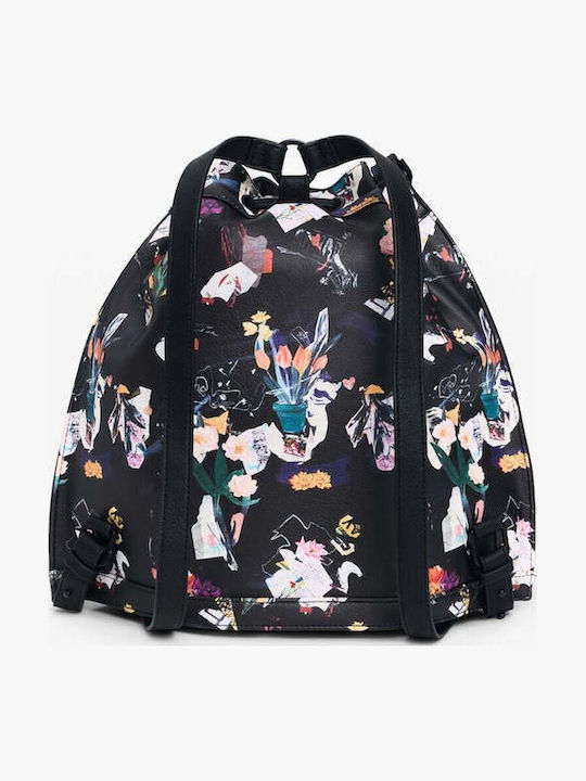 Stoff Damen Handtaschen und Damentaschen Rucksack Schwarz