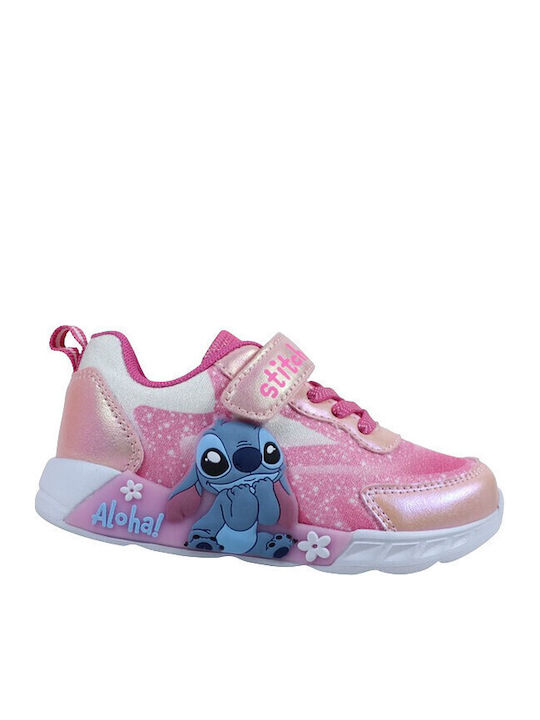 Kinder Sneaker mit Bügel- und Schleifenverschluss und Lichtern Rosa