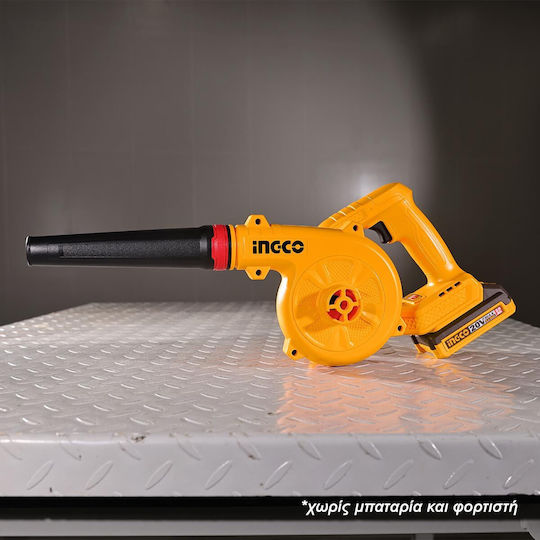 Ingco Handheld Battery Leaf Blower 20V Solo with Volume Control & Maximum Air Speed 259.2km/h
