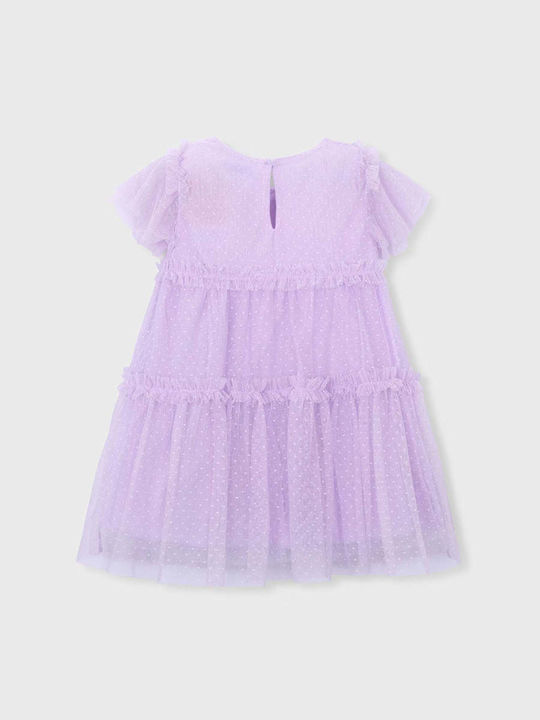 Mädchenkleid Ärmelloses Tüll Flieder