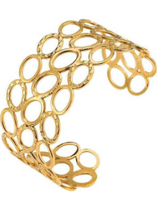 Bode Damentrailing Armband Hand Schellen aus Edelstahl Vergoldet