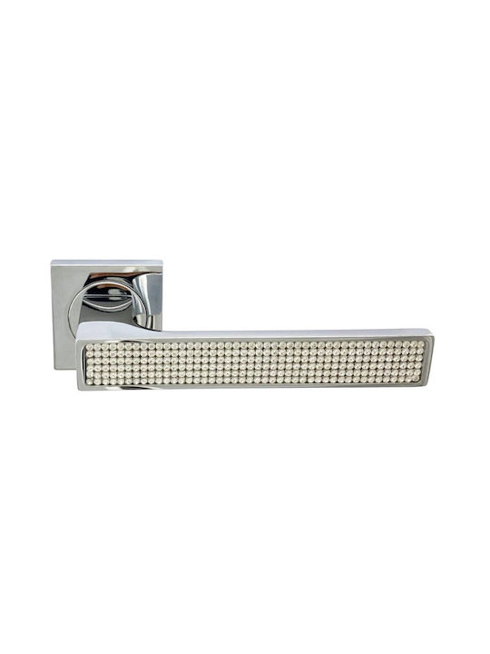 Türgriffe Rosette Linea Cali Zen Chrom Kristall Swarovski Links Sicherheit Zylinderschloss