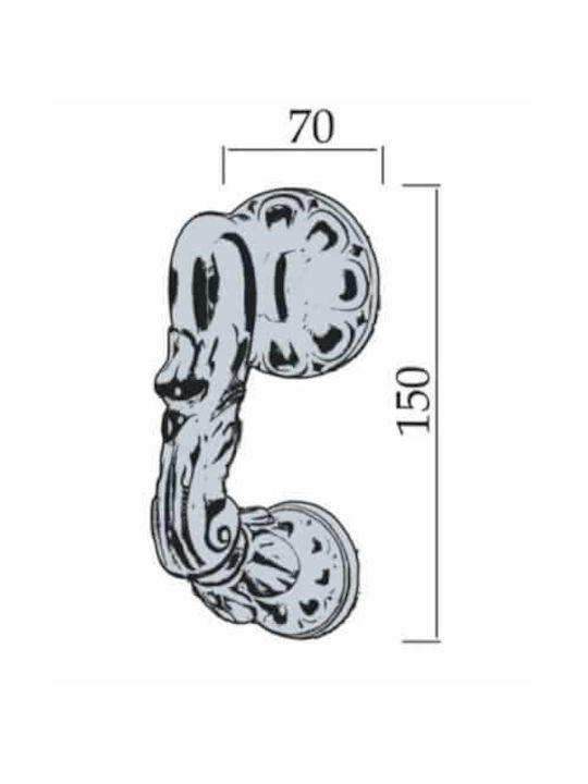 Ρόπτρο Πόρτας Χειροποίητο Poggi Mariani 700 B Επίχρυσο 7x15cm