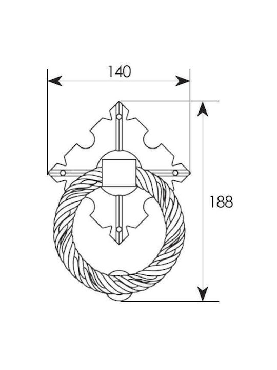 Zogometal Klopfer Vordertür mit Rosette Black