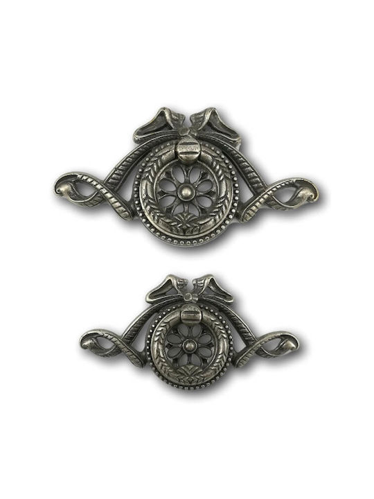 Pamar Antik Handgriff Möbelgriff aus Metallisch in Schwarz Farbe 104mm (Zentrenabstand 32mm) 152334 1Stück