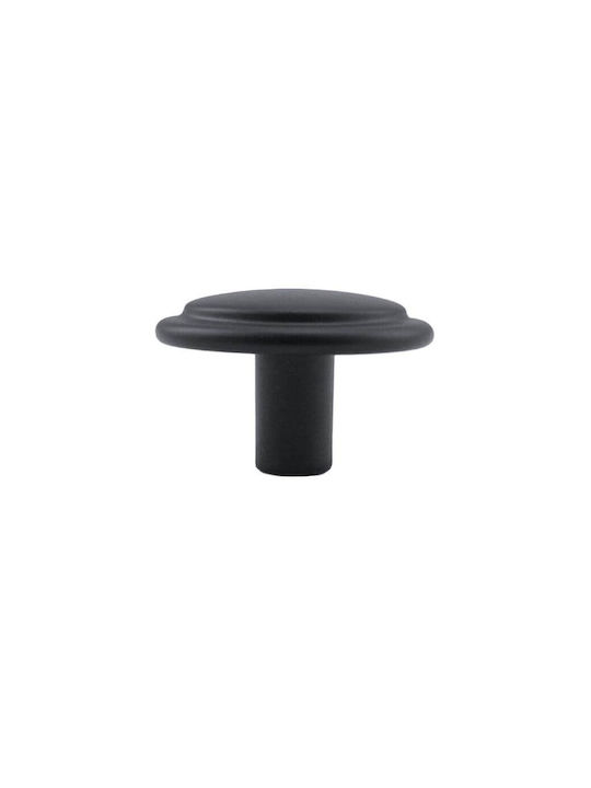 Gamet Knopf Möbelgriff aus Metallisch in Schwarz Farbe Ø30mm 1501-MAT-BLACK 1Stück