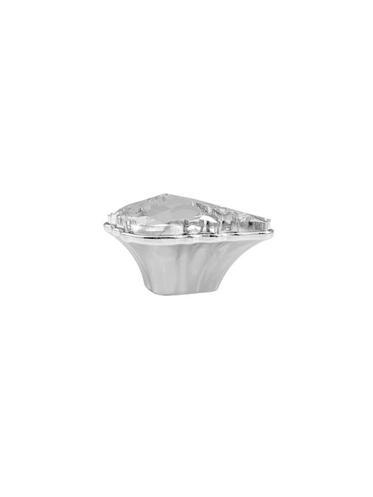 Buton Mobilier din Cristal în Culoare Argintiu 353602 1buc