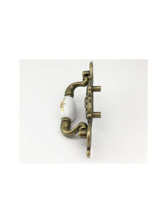 TMC Antique Handle Furniture made of Porcelain in Gold Color 115mm (Center Distance 32mm) 1182-40-295 1pcs