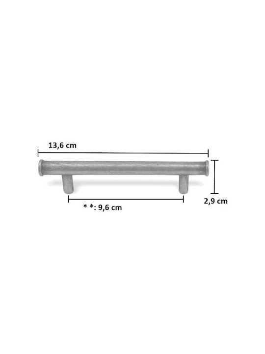Herrajes Palencia Antik Handgriff Möbelgriff aus Metallisch in Silber Farbe 4219-96-PEWTER 1Stück
