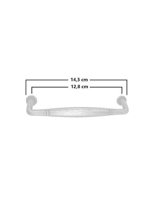 Herrajes Palencia Handgriff Möbelgriff aus Metallisch in Silber Farbe 143mm (Zentrenabstand 128mm) OCTO-153-128-PEWTER 1Stück