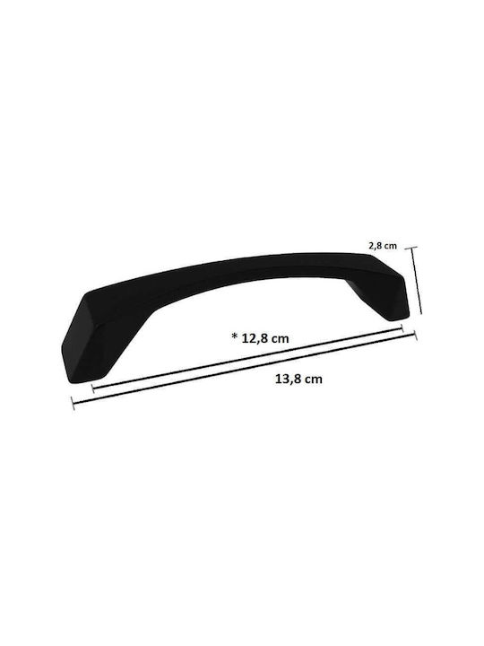 Pamar Handgriff Möbelgriff aus Metallisch in Schwarz Farbe 128mm MN-906-128-MAT-BLACK 1Stück