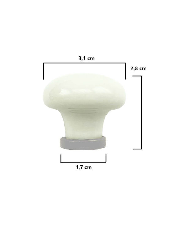 Möbelgriff Gem Pc 50 Antik Silber Weiß Blau Durchmesser 31mm