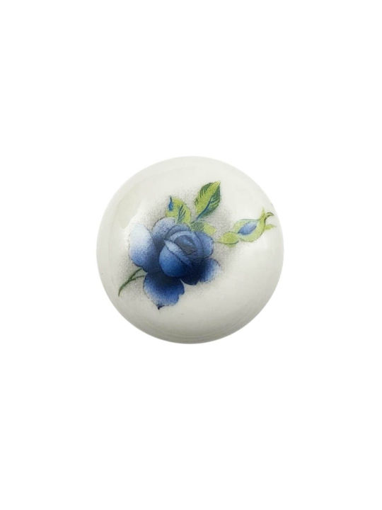 Möbelgriff Gem Pc 50 Antik Silber Weiß Blau Durchmesser 31mm