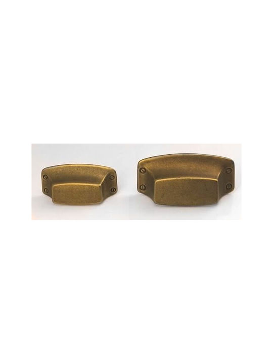 Flush Handle Furniture External Besana 1239 Florence Antique Center 32mm Overall 72mm