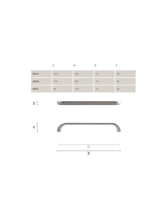 Mâner Pentru Mobilier Citterio Line 409 Mat Negru 320mm
