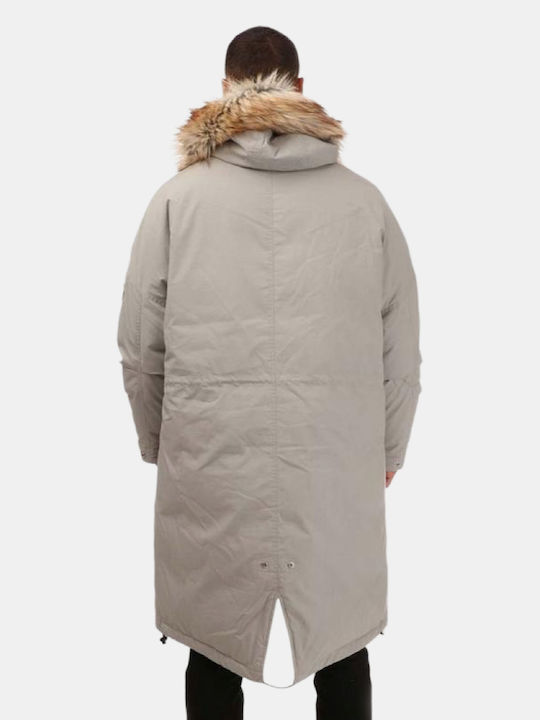 Herren Jacken Parka Grau