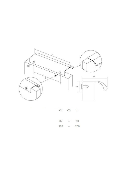 Mâner Pentru Mobilier Șocoro Viefe Ona 0372 L29 Alama Închisă Periată 200mm