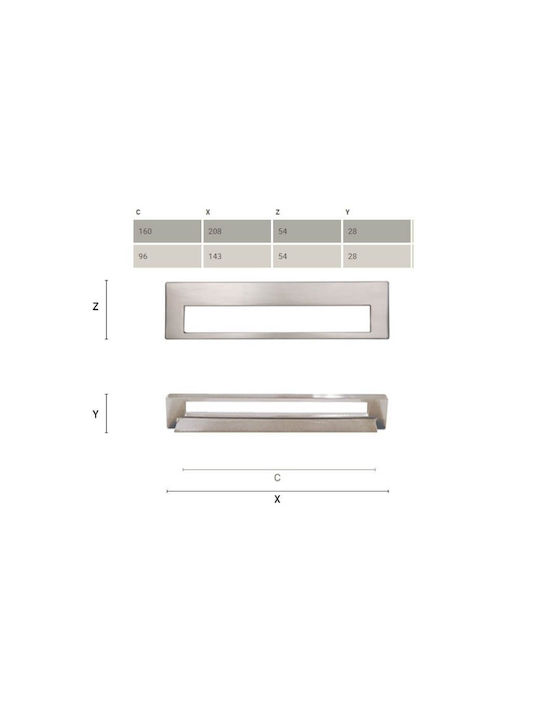 Mâner Pentru Mobilier Citterio Line 348 Cromiu 96mm