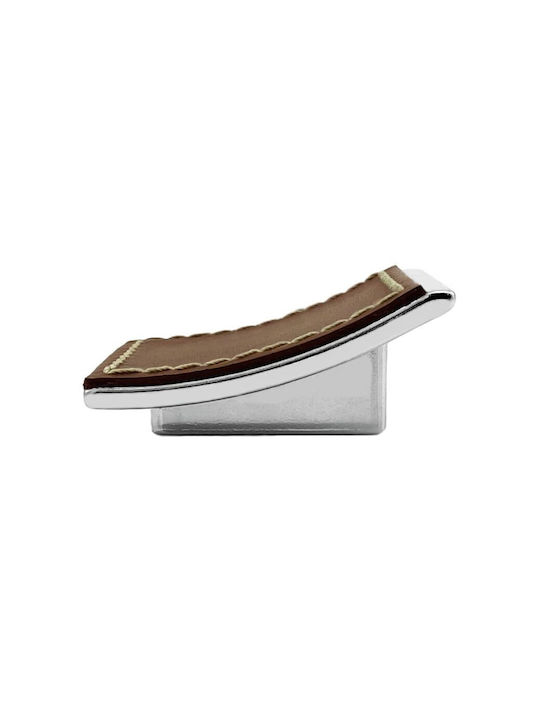 Möbelknopf Citterio Line 352 032 Chrom Kanile Leder 80mm