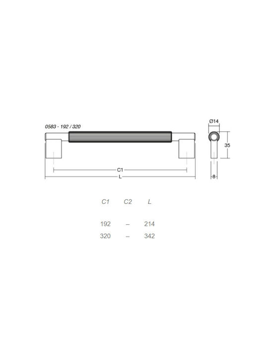 Mâner Pentru Mobilier Viefe Arpa 0583 L30 Negru Periat 320mm