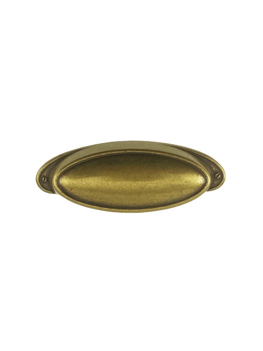 Herrajes Palencia Antik Handgriff Möbelgriff Bündiger Griff aus Metallisch in Bronze Farbe 85mm (Zentrenabstand 64mm) 480922-64-ANTIQUE 1Stück