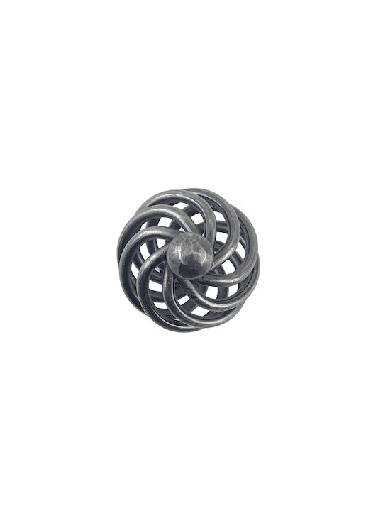 Arte 2474S Antik Knopf Möbelgriff aus Metallisch Rustic Ø35mm 1Stück