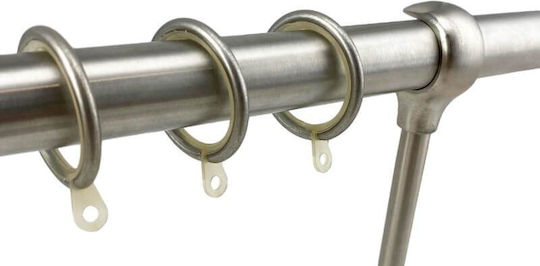 Metallic Curtain Pole Fs Home A04 Ø25mm Matte Nickel Chrome Second Rail 120 Cm