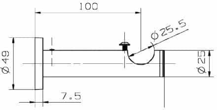 Zogometal Curtain rail base Wall made of Metal Black 1pcs