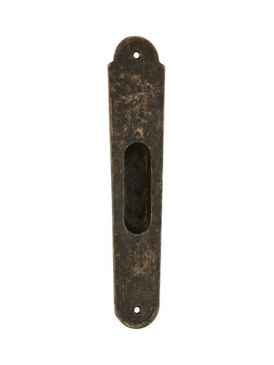 Zogometal Νικέλ Αντικέ Door Flush Handle with Key Hole 135 235mm (Hole Centers 205mm)