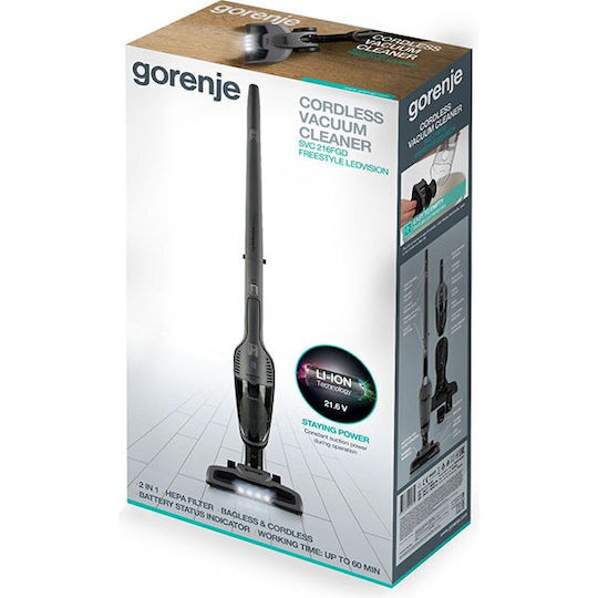 Gorenje SVC216FGD Επαναφορτιζόμενη Σκούπα 2 σε 1 Stick & Χειρός Γκρι