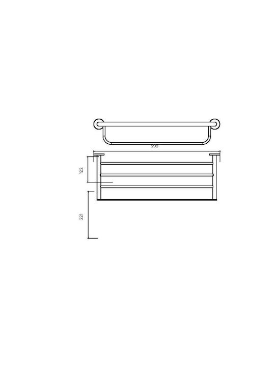 Imex CAP003-05/NG Wall-Mounted Bathroom Shelf Unit with 4 Positions ​59.8x21cm Black