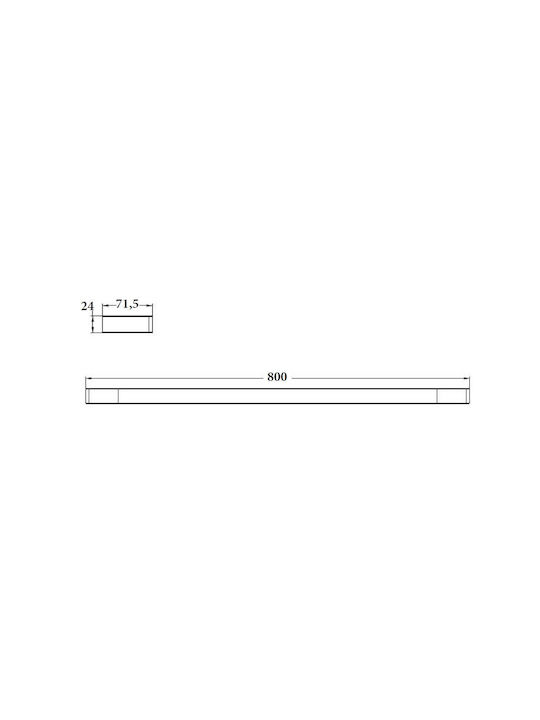 Sparke Palmia 13 Single Wall-Mounted Bathroom Rail ​80x2.4cm Silver