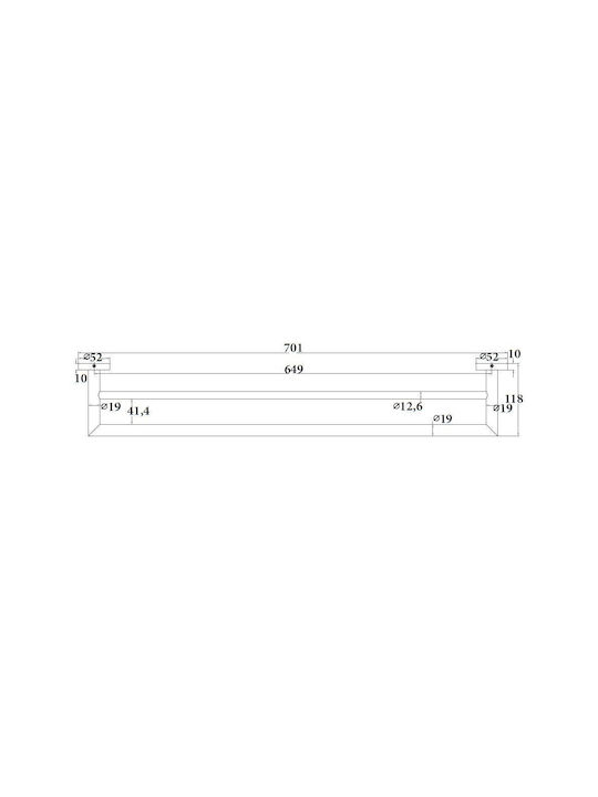Sparke Gilda 15 Double Wall-Mounted Bathroom Rail ​70x5.2cm Black