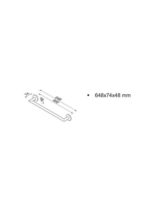 Towel Rail Geesa Nemox 6507-110 Matte Inox 64.8x7.4x4.8cm