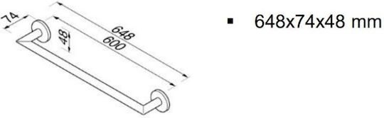 Πετσετοκρεμάστρα Geesa Nemox 6507-110 Ματ Ίνοξ 64,8x7,4x4,8cm