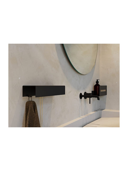 Verdi Wall Mounted Bathroom Shelf Metallic 10.3x10.3x77cm Grey