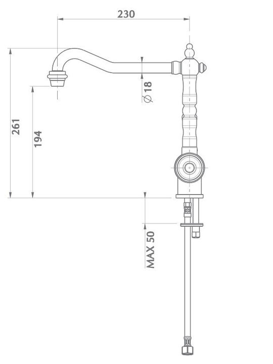 Sanitec Vintage 00-02-00250 Kitchen Faucet Counter Bronze