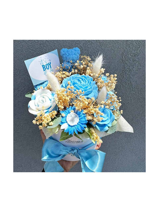 Buchet de Flori din Ceară de Soia Parfumat Themagio E Băiat 12 X 14cm Cutie Albă