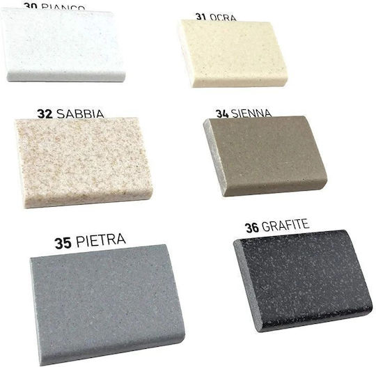 Sanitec Ultra Granite SAN.819.BI Drop-In Chiuvetă din Granit Sintetic L50xW40cm Bianco