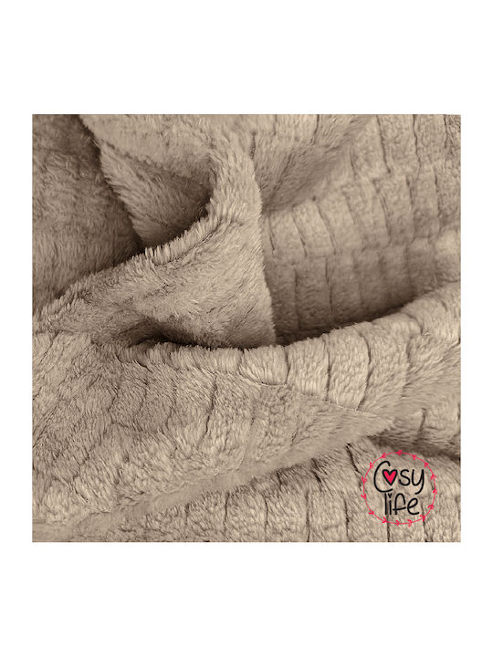 Cosy Life Samtige Einzelbettdecke 150x210cm Dunkel Beiges