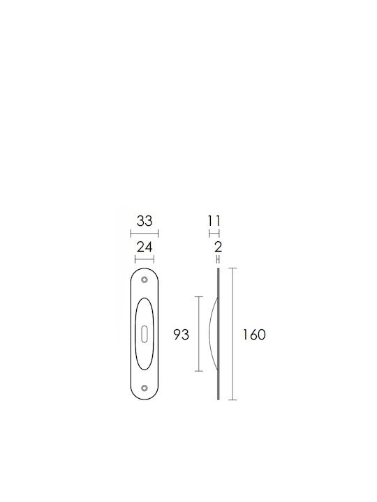 Conset 135 Χούφτα Πόρτας με Οπή Νίκελ Ματ 160mm
