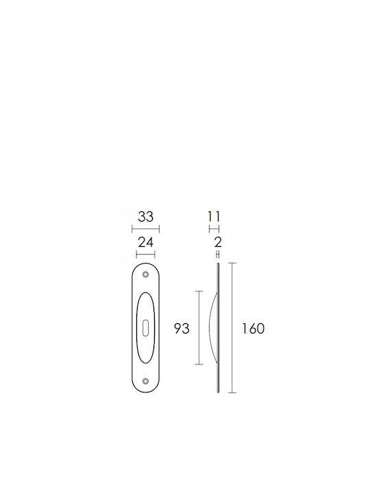 Conset 135 Mâner ușă Încastrat Nichel mat 160mm