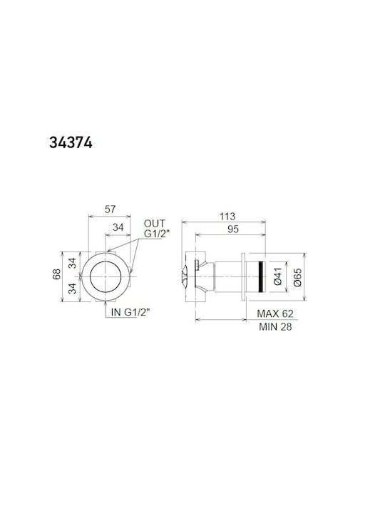Armando Vicario Glam Built-in Mixer & Diverter Set for Shower 3 Exits