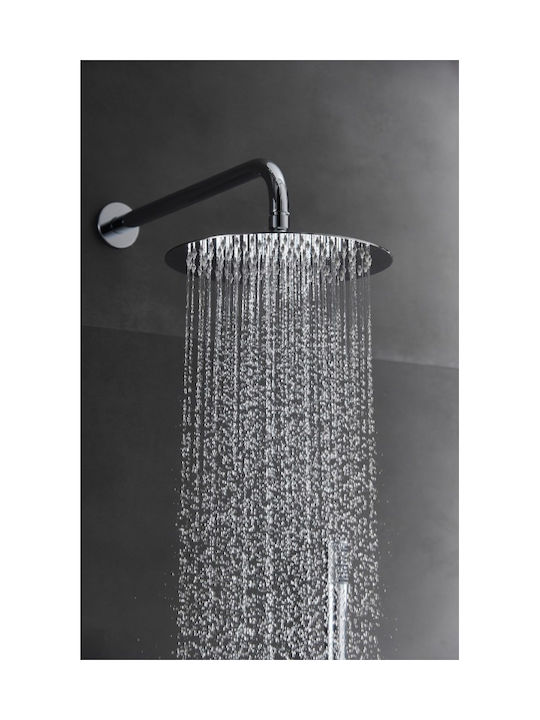 Imex Built-in Mixer, Hand Shower & Shower Head Set for Shower 2 Exits Silver
